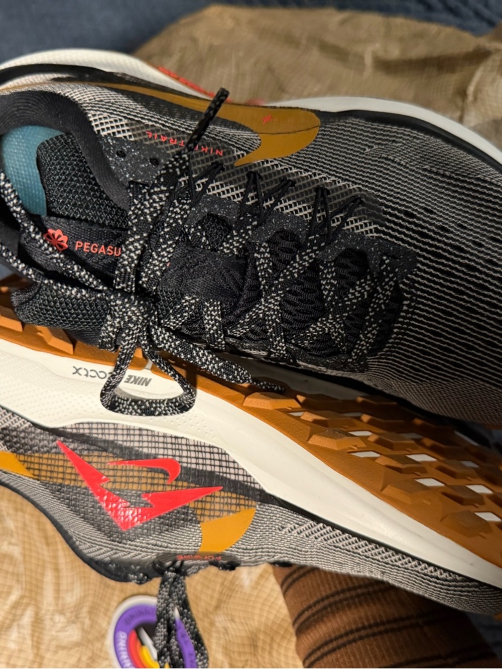 Nike Reactx Pegasus trail 5: Black/ desert men’s: 6.5 women’s 8 - Picture 7 of 8